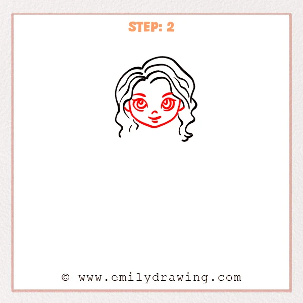 how to draw a wonder woman - Step 2